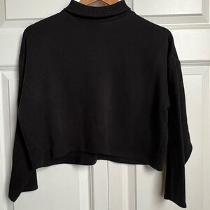 Zara / Cropped Black Turtleneck Sweater / M